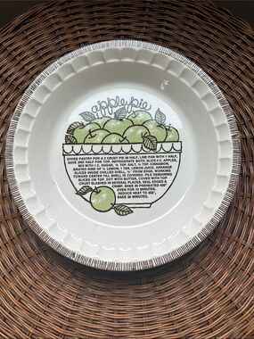 Vintage 1983 Royal China Jeannette Apple Pie Recipe Plate 11” Deep Dish